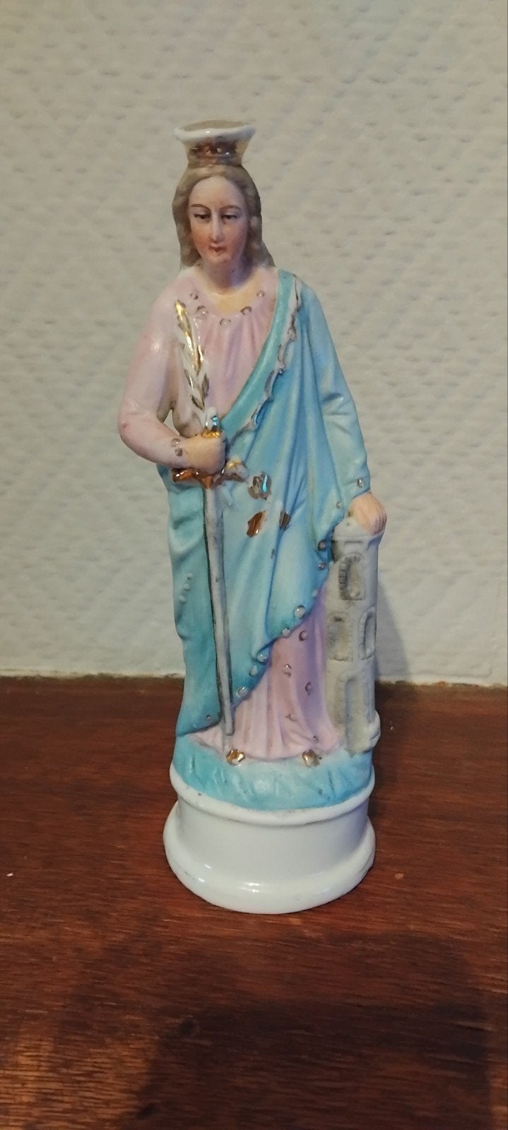 Statuette en  biscuit  Sainte  barbe 20cm, Antiquités & Art, Enlèvement