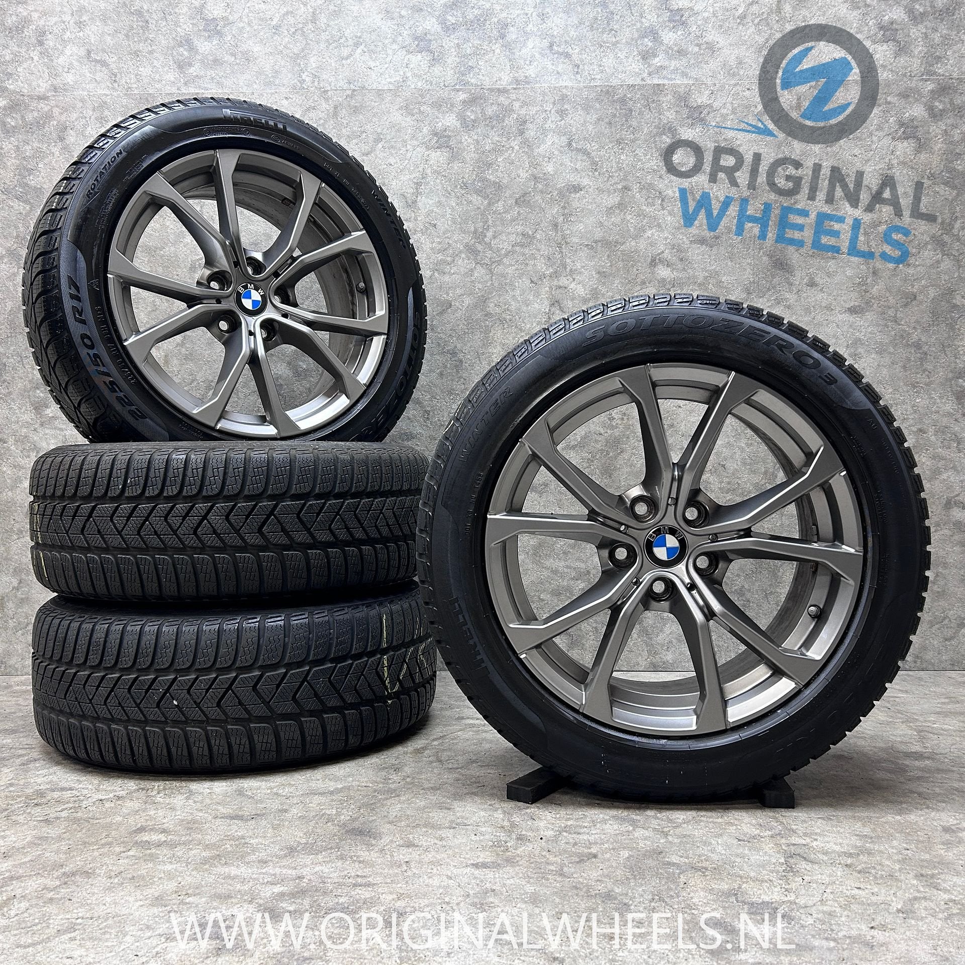17 inch originele velgen + winterbanden BMW 3 4 serie 776, Gebruikt, -, -, Banden en Velgen