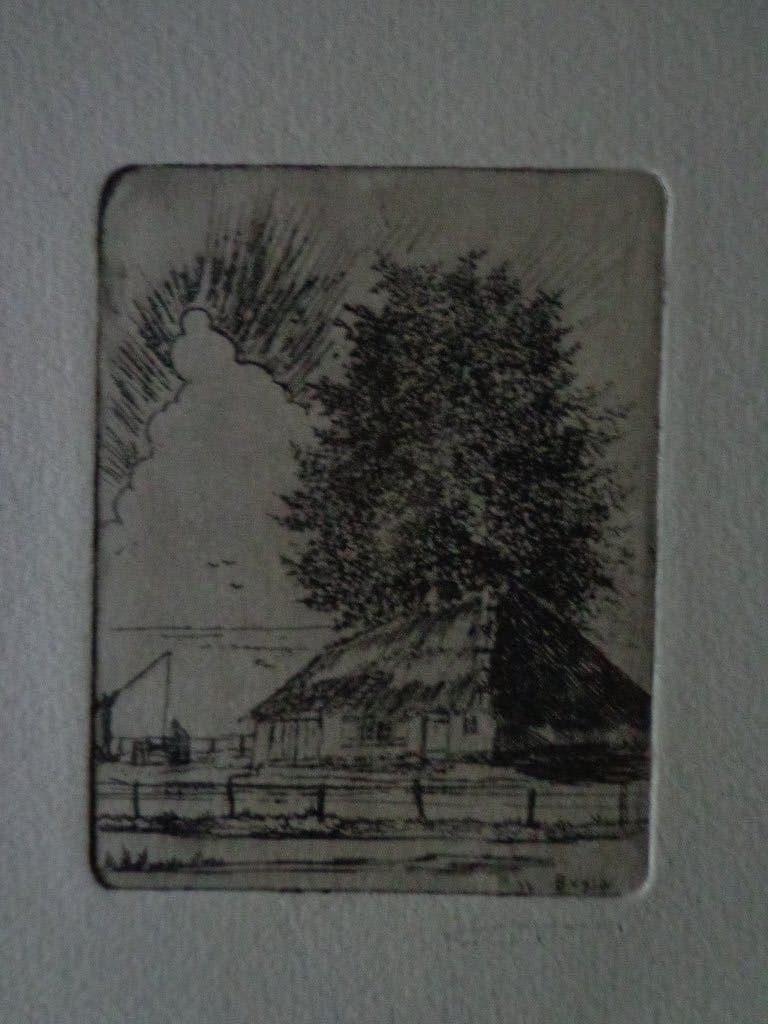 ets met Kempische hoeve van Victor Buys, Eau-forte, Enlèvement ou Envoi, 1950 - 1999, Paysage