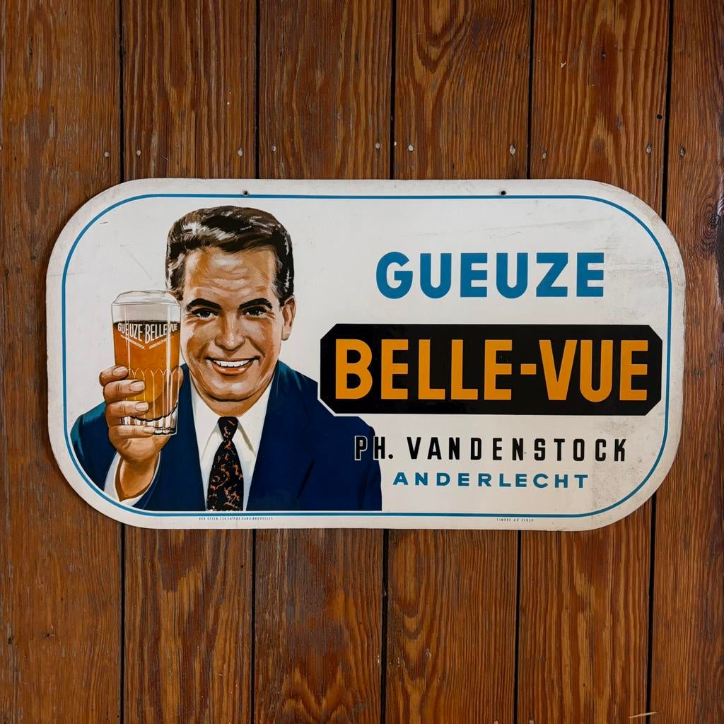 Reclamebord Belle-Vue, Verzamelen, Merken en Reclamevoorwerpen, Ophalen of Verzenden, Zo goed als nieuw, Reclamebord