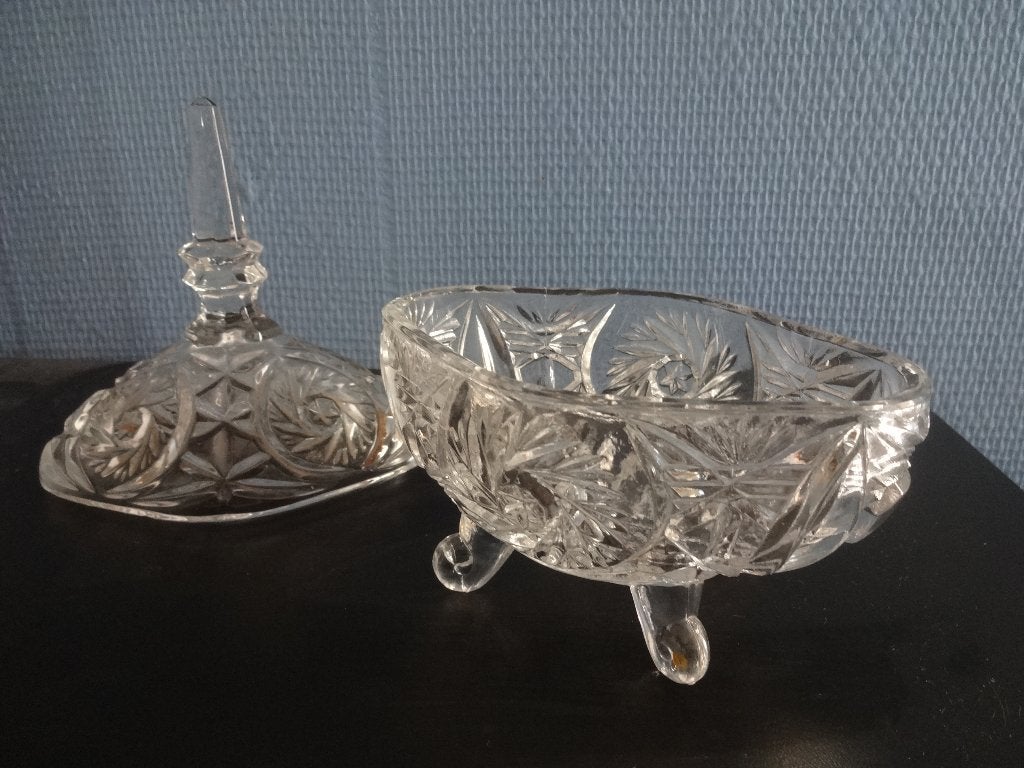 glazen juwelendoos, Antiek en Kunst, Ophalen of Verzenden
