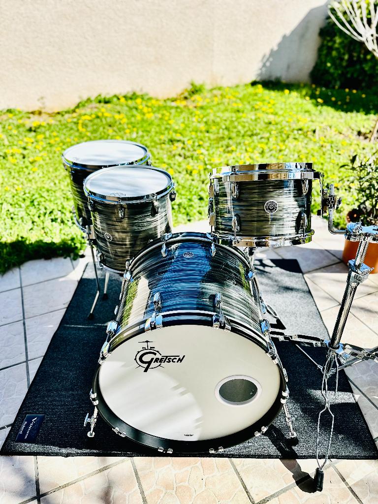 Gretsch Brooklyn grey oyster 4 shells + snare, Musique & Instruments, Batteries & Percussions, Comme neuf, Autres marques, Enlèvement ou Envoi