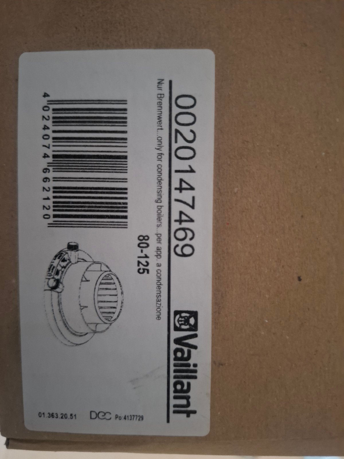 Vaillant schouw adapter 80/125, Doe-het-zelf en Bouw, Ophalen