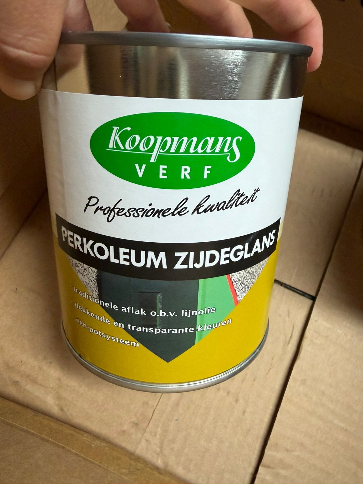 Koopmans dekkende beige beits 0,75liter, Hobby en Vrije tijd, Ophalen of Verzenden, Nieuw