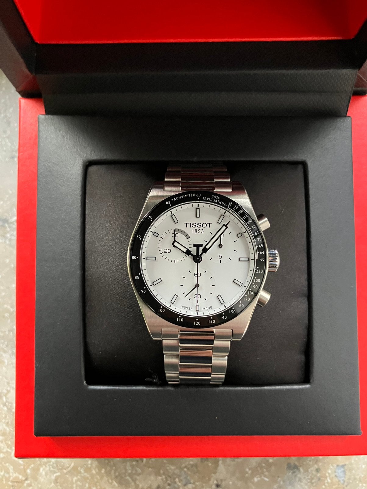Tissot PR516 40mm Chronograph NIEUW, Autres marques, Enlèvement ou Envoi, Acier, Acier