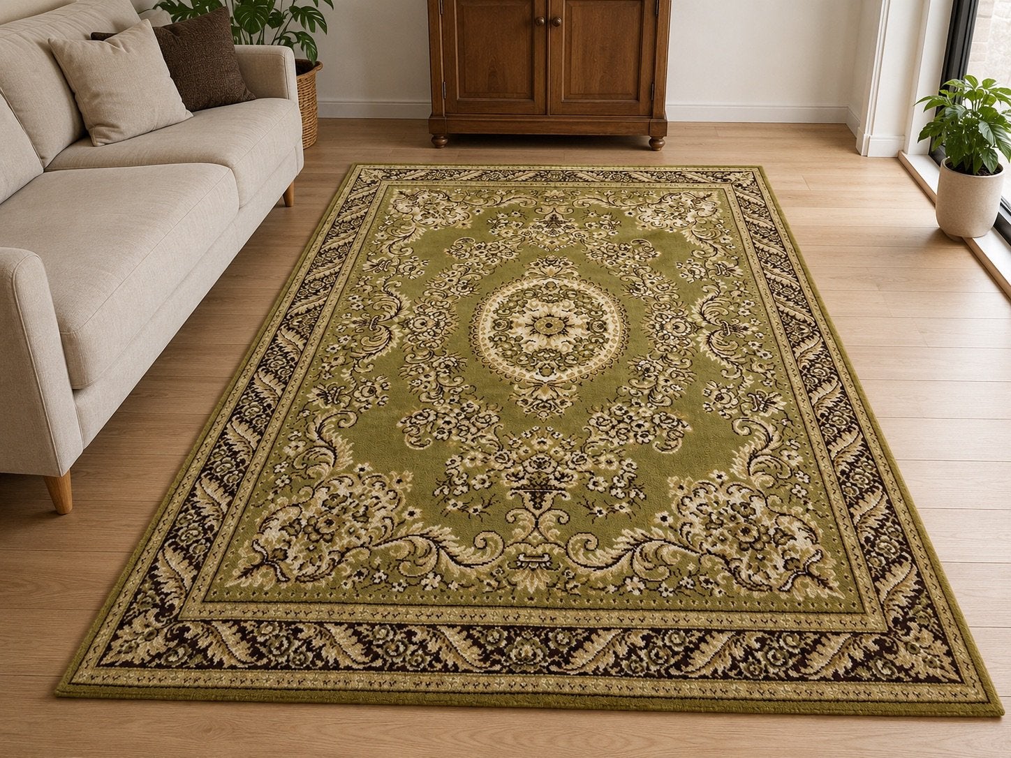 Vintage vloerkleed 230cm x 160cm, Ophalen, Zo goed als nieuw, Crème