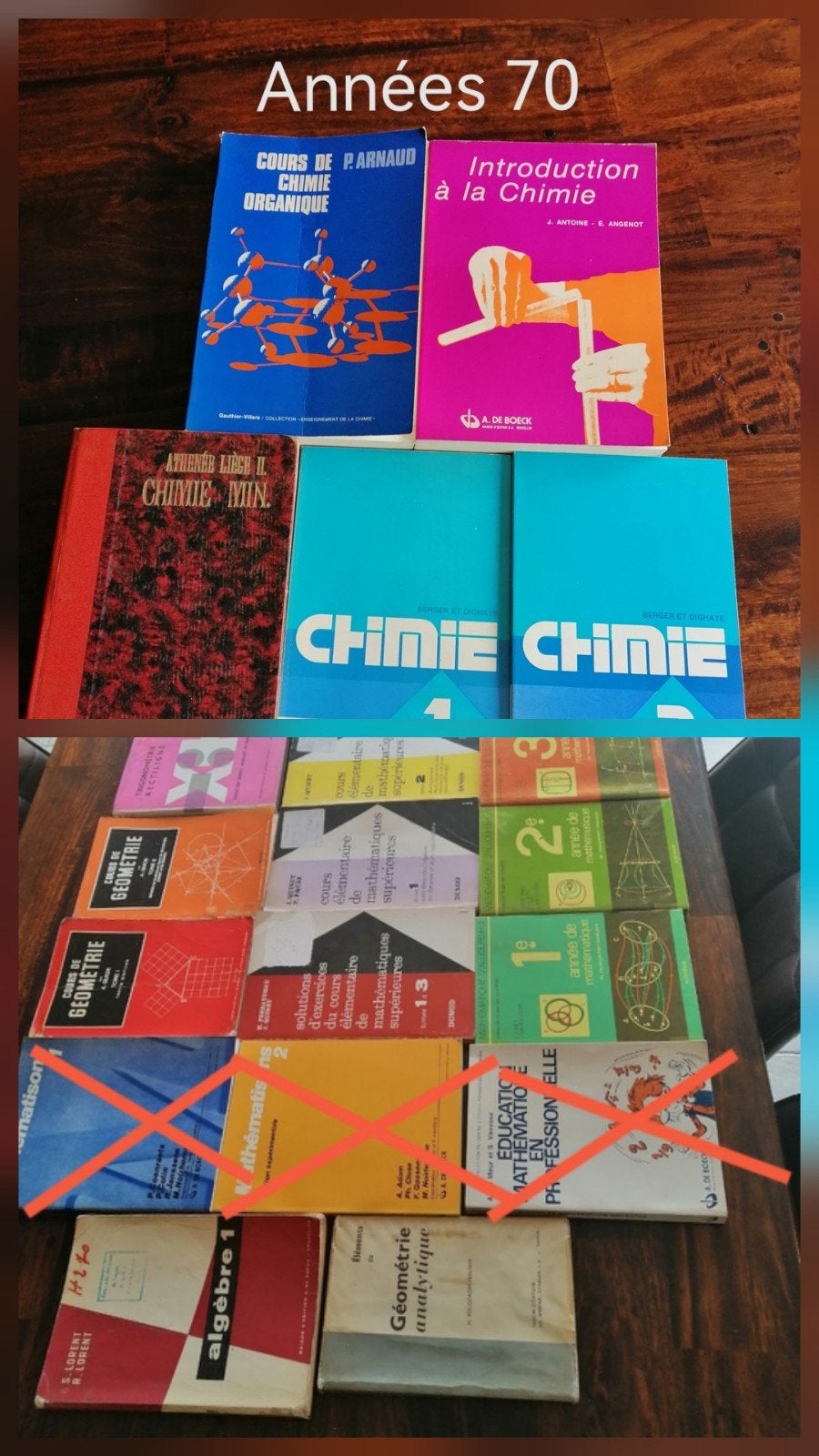 Lot de 22 livres de mathématiques et de chimie vintage, Livres, Enlèvement, Utilisé, Secondaire, Chimie