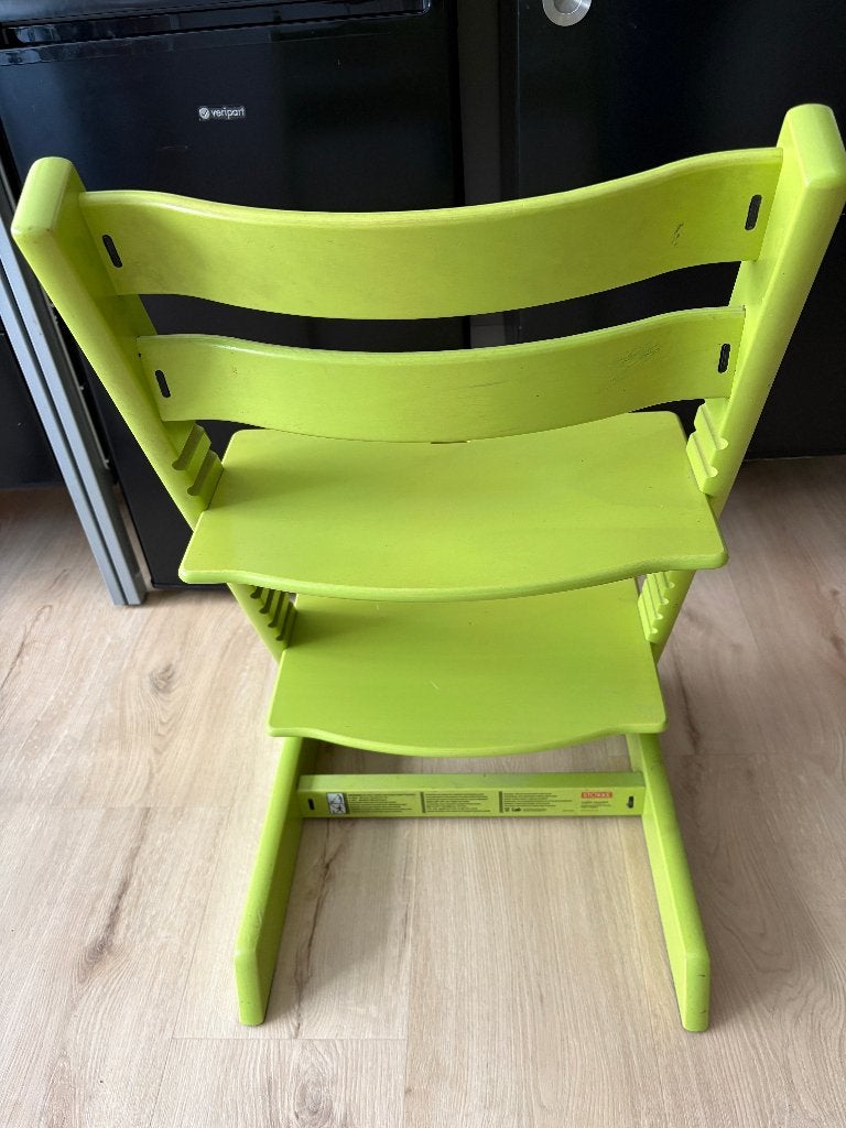 Stokke Tripp Trapp meegroeistoel limoengroen, Kinderen en Baby's, Ophalen, Gebruikt, Meegroeistoel, Aanschuifbaar