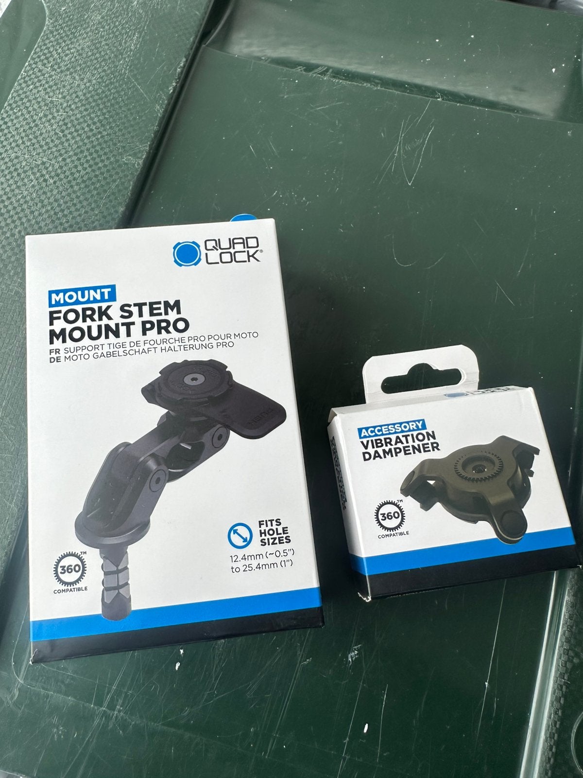 Quad Lock Fork Stem Mount Pro + Vibration Dempener, Ophalen of Verzenden, Nieuw, Motor