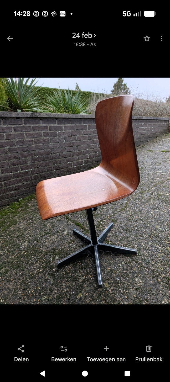 vintage pagholz galvanitas schoolstoel stervoet v, Enlèvement
