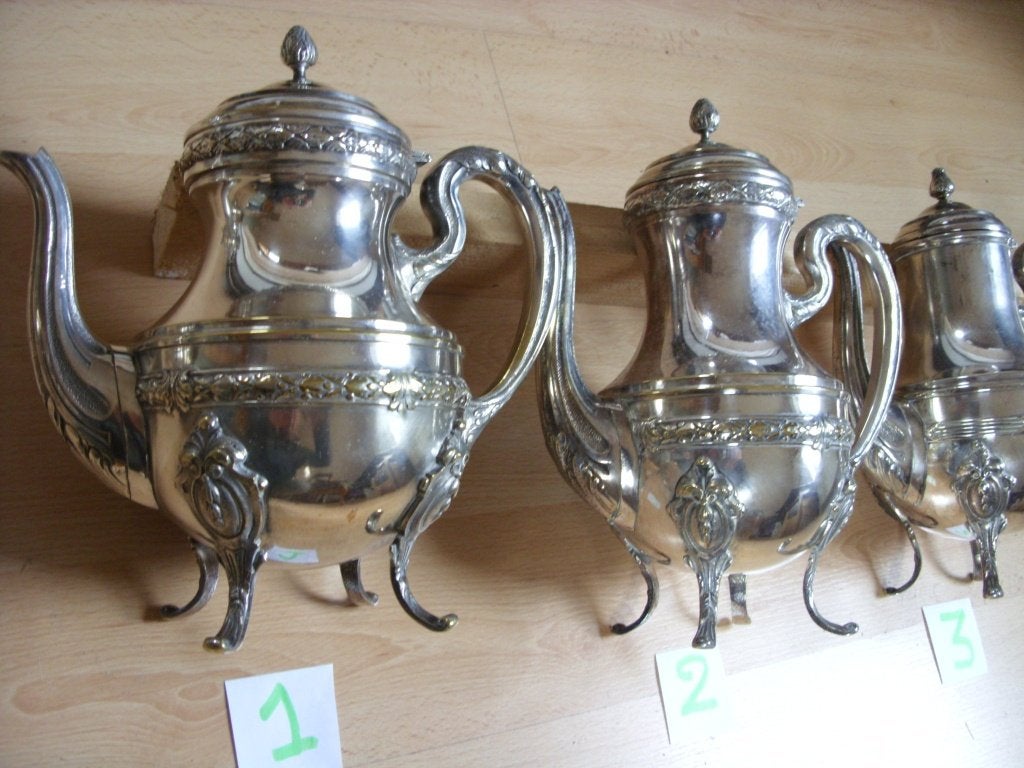 4-delig verzilverd koffie/theeservies, Ophalen, Zilver