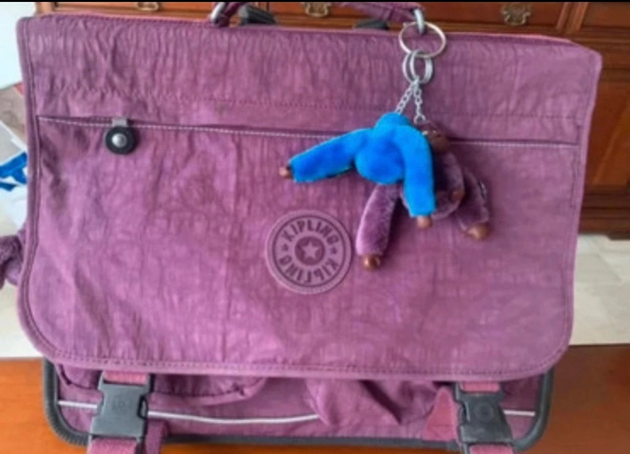 Boekentas kipling, Ophalen of Verzenden, Zo goed als nieuw, Paars, Rugtas