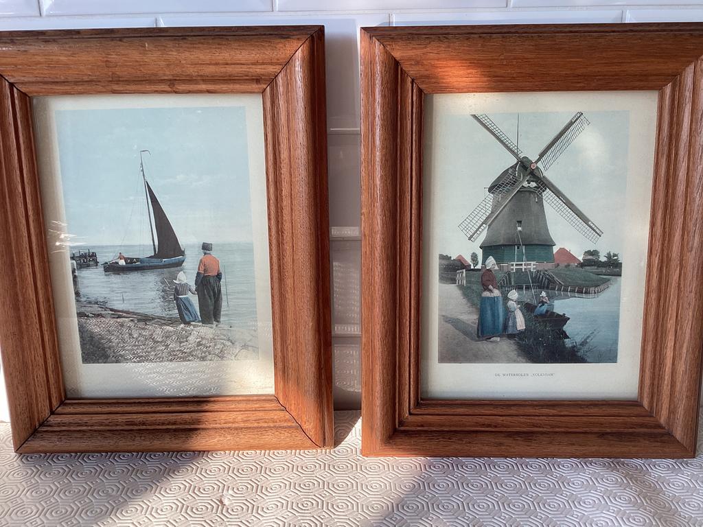 Vintage afbeelding visscher, water’olen volendam, Antiek en Kunst, Ophalen of Verzenden