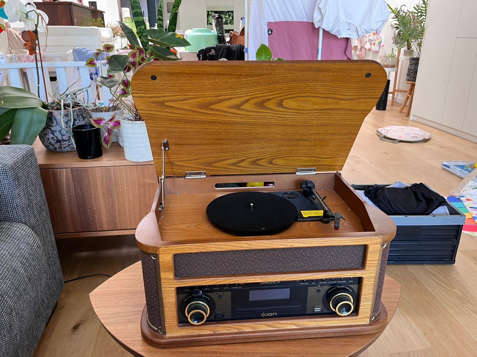 Vintage platenspeler die werkt (lp, Cassettes, CD en usb), TV, Hi-fi & Vidéo, Tourne-disques, Comme neuf, Tourne-disque, Enlèvement