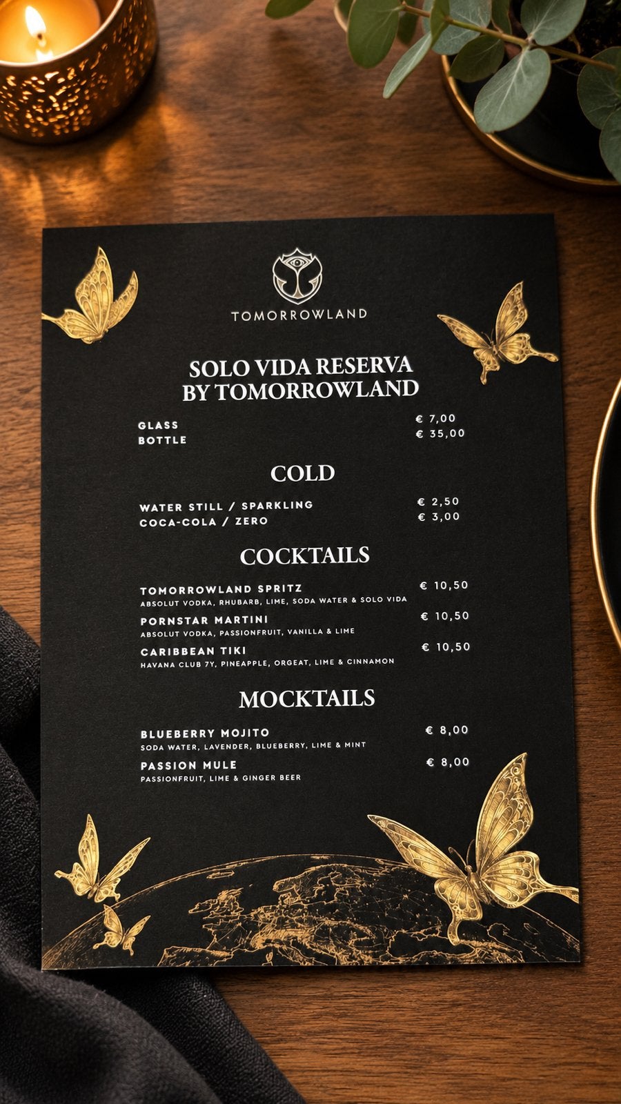 Menu Tomorrowland expo ADE 2026, Enlèvement ou Envoi, Comme neuf