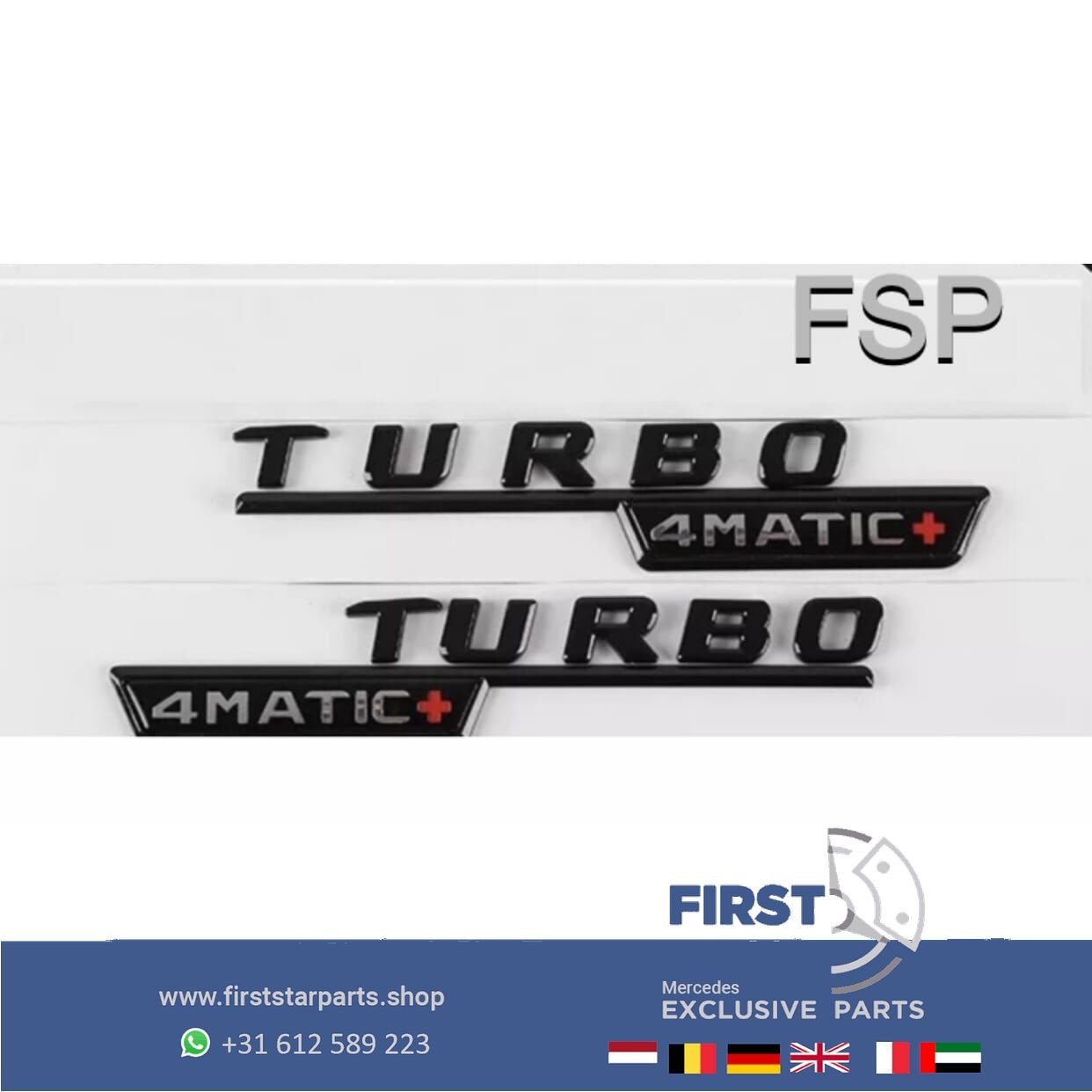 W257 C257 CLS 53 63 TURBO 4MATIC+ AMG LOGO SET ZWART EMBLEME, Utilisé, -, -, Enlèvement ou Envoi
