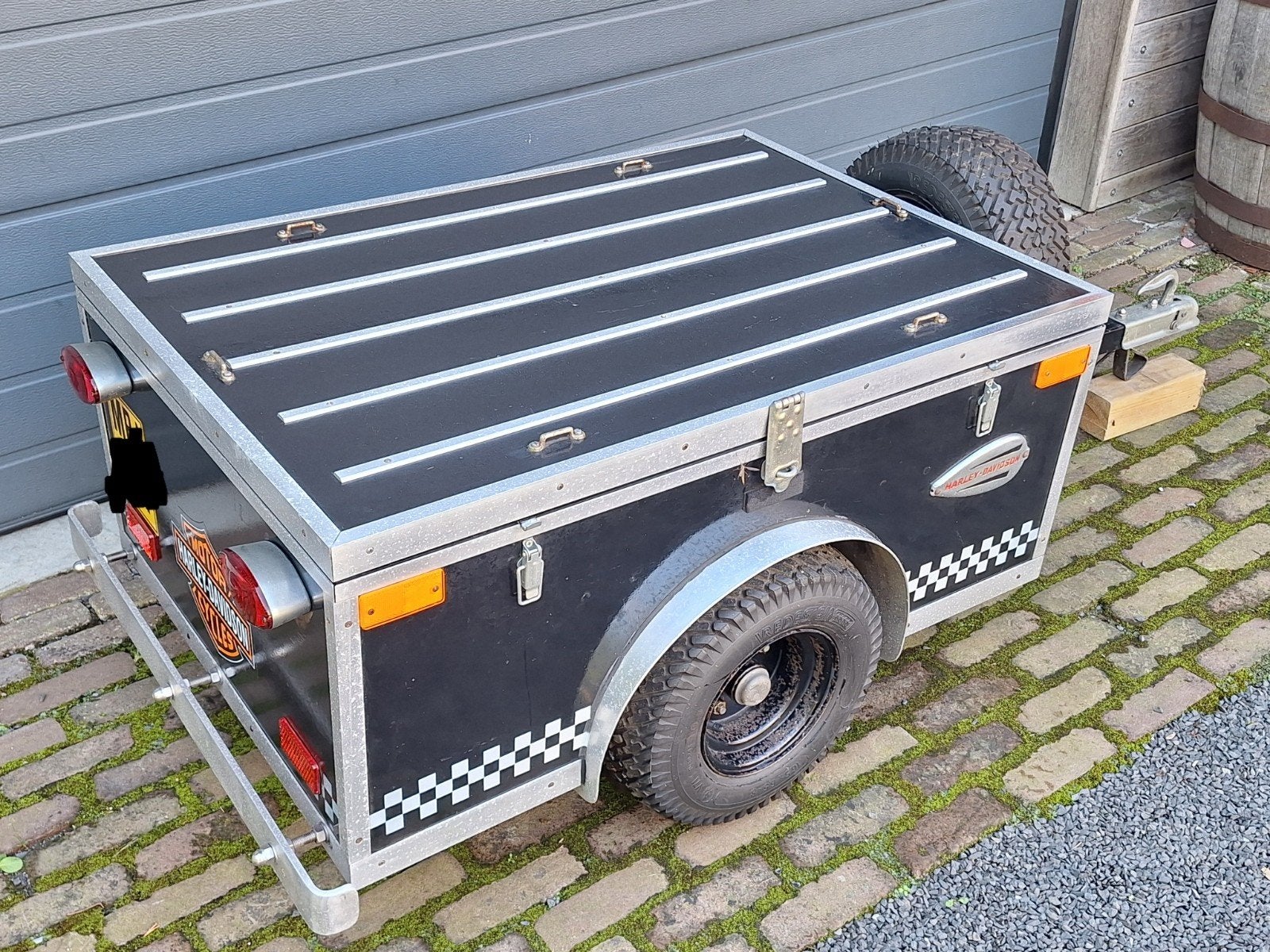 Aanhanger-remork motorfiets Harley Davidson, Motoren, Ophalen, Gebruikt