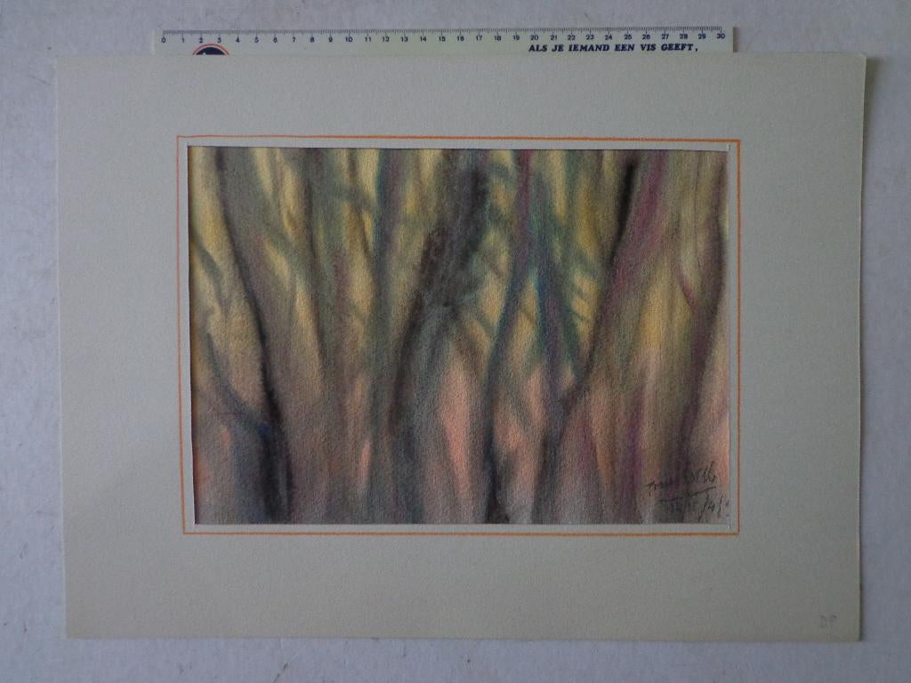 aquarel van Frans Dille "Bomen", Ophalen of Verzenden