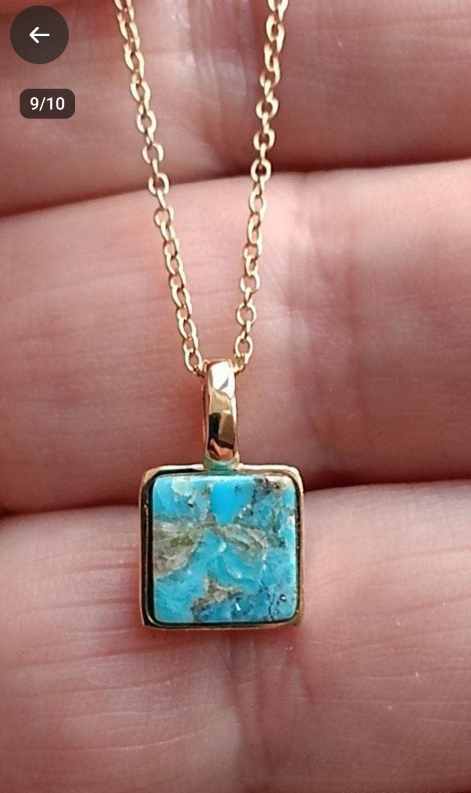 Pendentif en argent plaqué or avec turquoise et certificat, Neuf, Or, Enlèvement, Avec pierre précieuse
