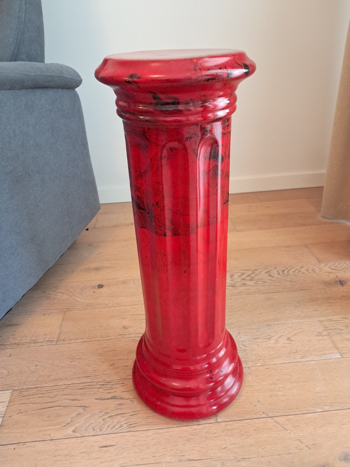 VENDU  ! Belle colonne en céramique rouge marbré, Enlèvement, Utilisé