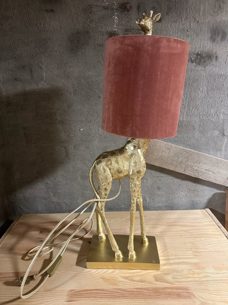 Goudkleurige giraffe lamp decoratie kinderkamer, Ophalen, Zo goed als nieuw, Lamp