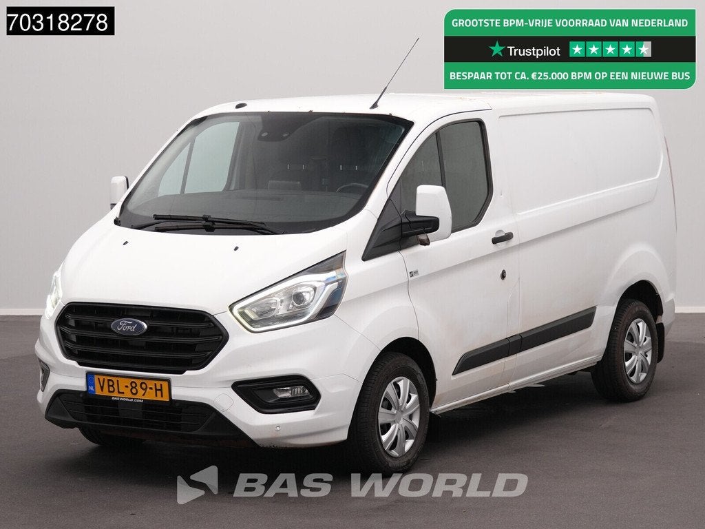 Ford Transit Custom 105pk L1H1 Trekhaak LED Xenon Navi Airco, Auto's, Euro 6, 4 cilinders, Bedrijf, Ford