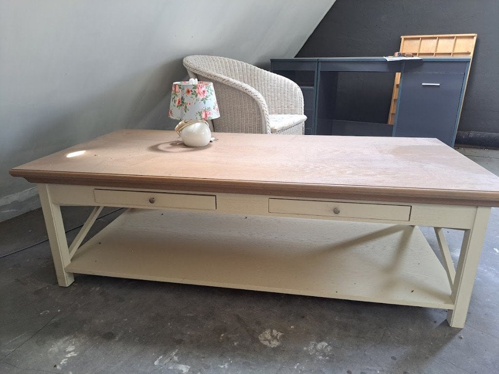 salontafel landelijk en degelijk, Huis en Inrichting, Tafels | Salontafels, Ophalen, 100 tot 150 cm, 50 tot 100 cm, Landelijk