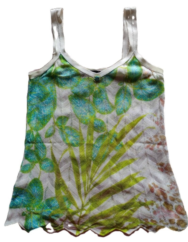 MARCCAIN Top met tropische Print EU 42, Kleding | Dames, Verzenden, Wit, Maat 42/44 (L), Zo goed als nieuw