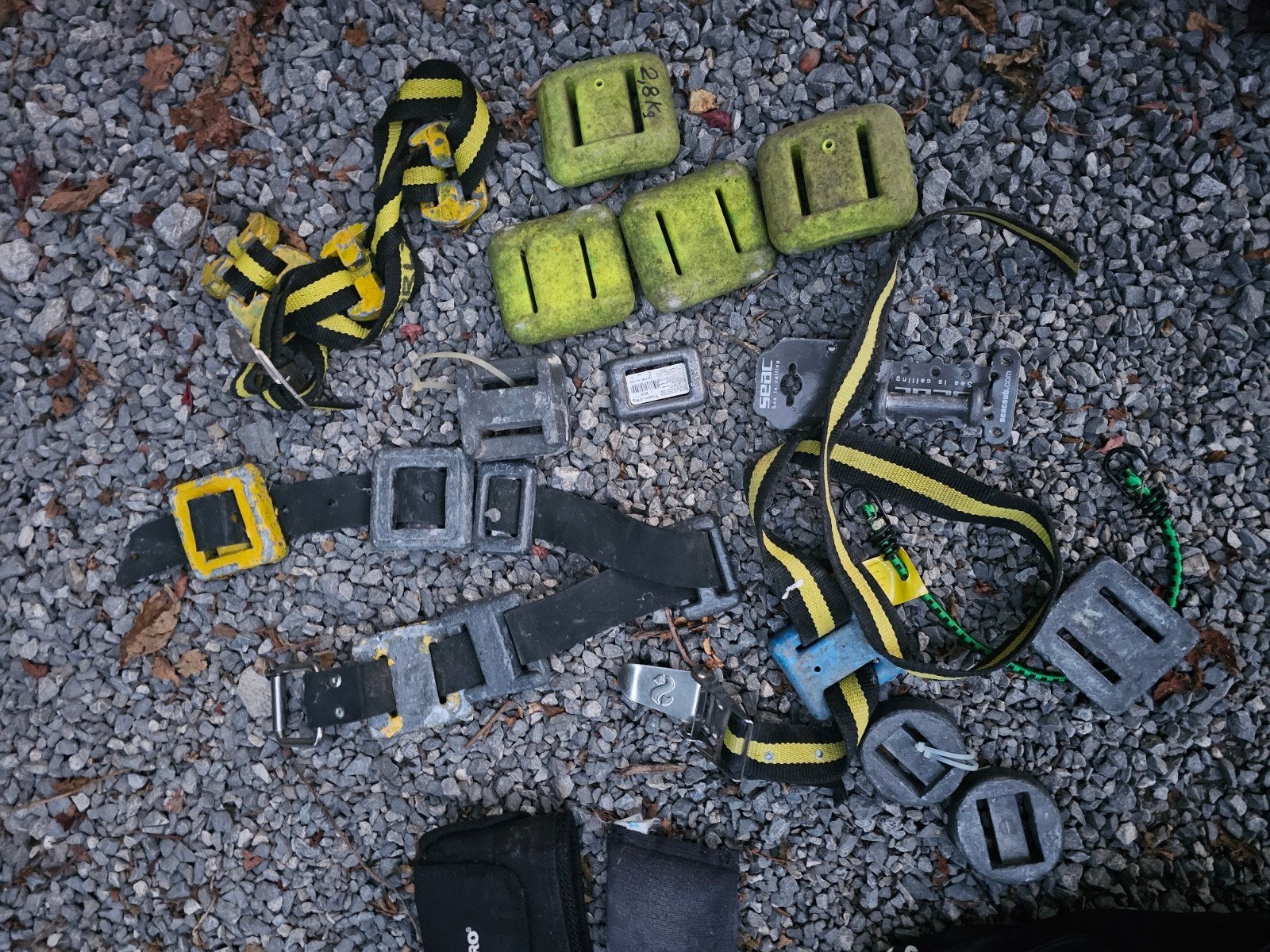 Lot de 3 ceinture de plomb de plongée +plombs, Sports nautiques & Bateaux, Enlèvement, Utilisé, Plomb ou Ceinture de plomb