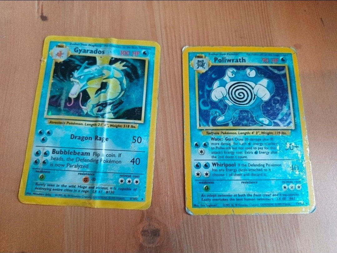 Kit de base Guarados & Poliwrath Holo en mauvais état, Enlèvement ou Envoi