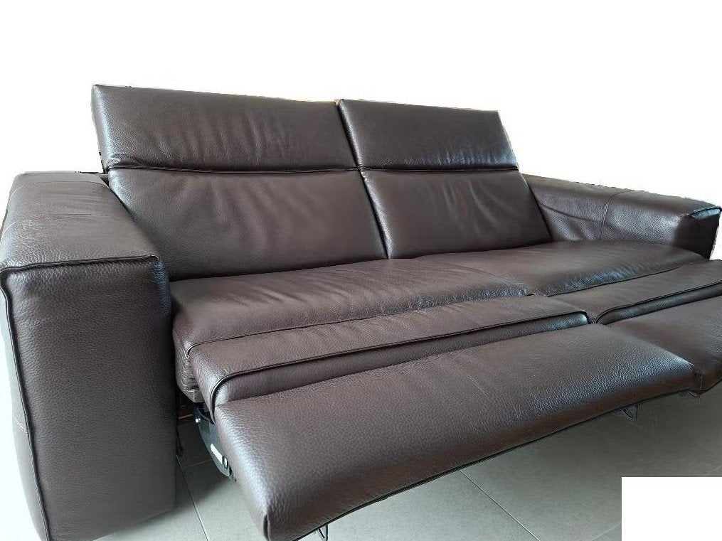 Natuzzi zetel - 3 zit met relax en el. hoofdsteunen, Huis en Inrichting, Zetels | Zetels, Ophalen, Gebruikt, 100 tot 125 cm, Driepersoons
