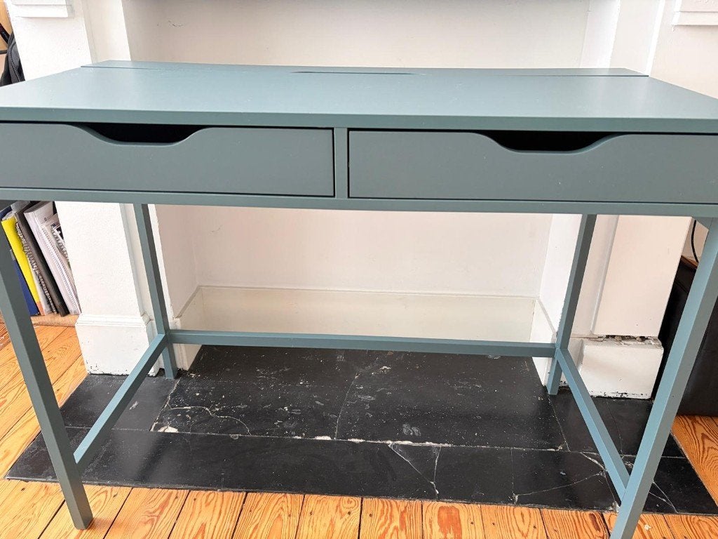 Bureau IKEA ALEX gris-turquoise 100x48 - NEUF, Neuf, Bureau d'ordinateur, 48 cm, Bleu