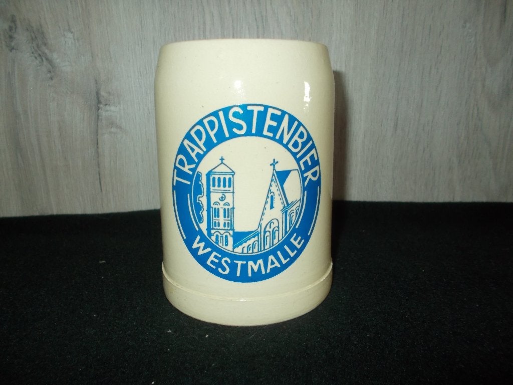 WESTMALLE Trappistenbier - beige bierpot 50cl. - 8, Ophalen, Gebruikt, Pul(len), Overige merken