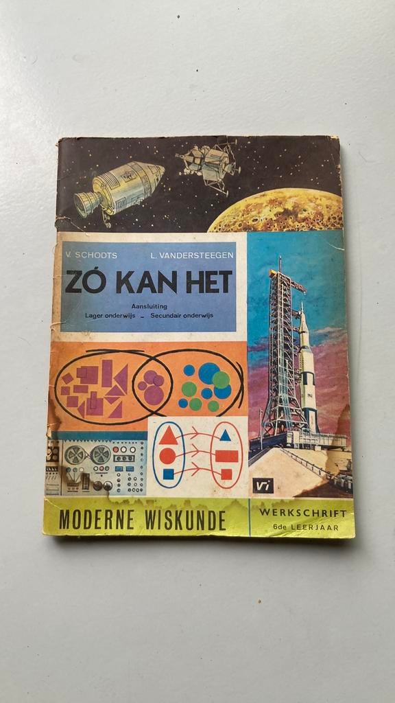 Vintage ‘70 moderne wiskunde leerboek, Antiek en Kunst, Ophalen