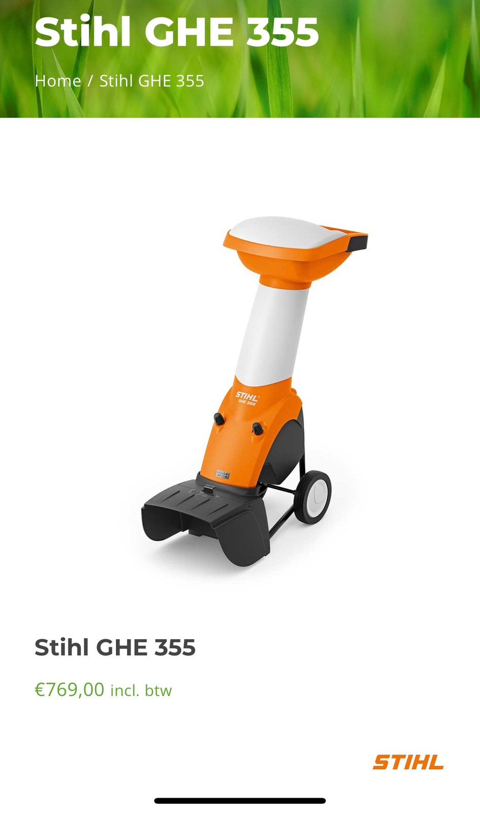 Stihl hakselaar GHE 355, Tuin en Terras, Ophalen, Zo goed als nieuw