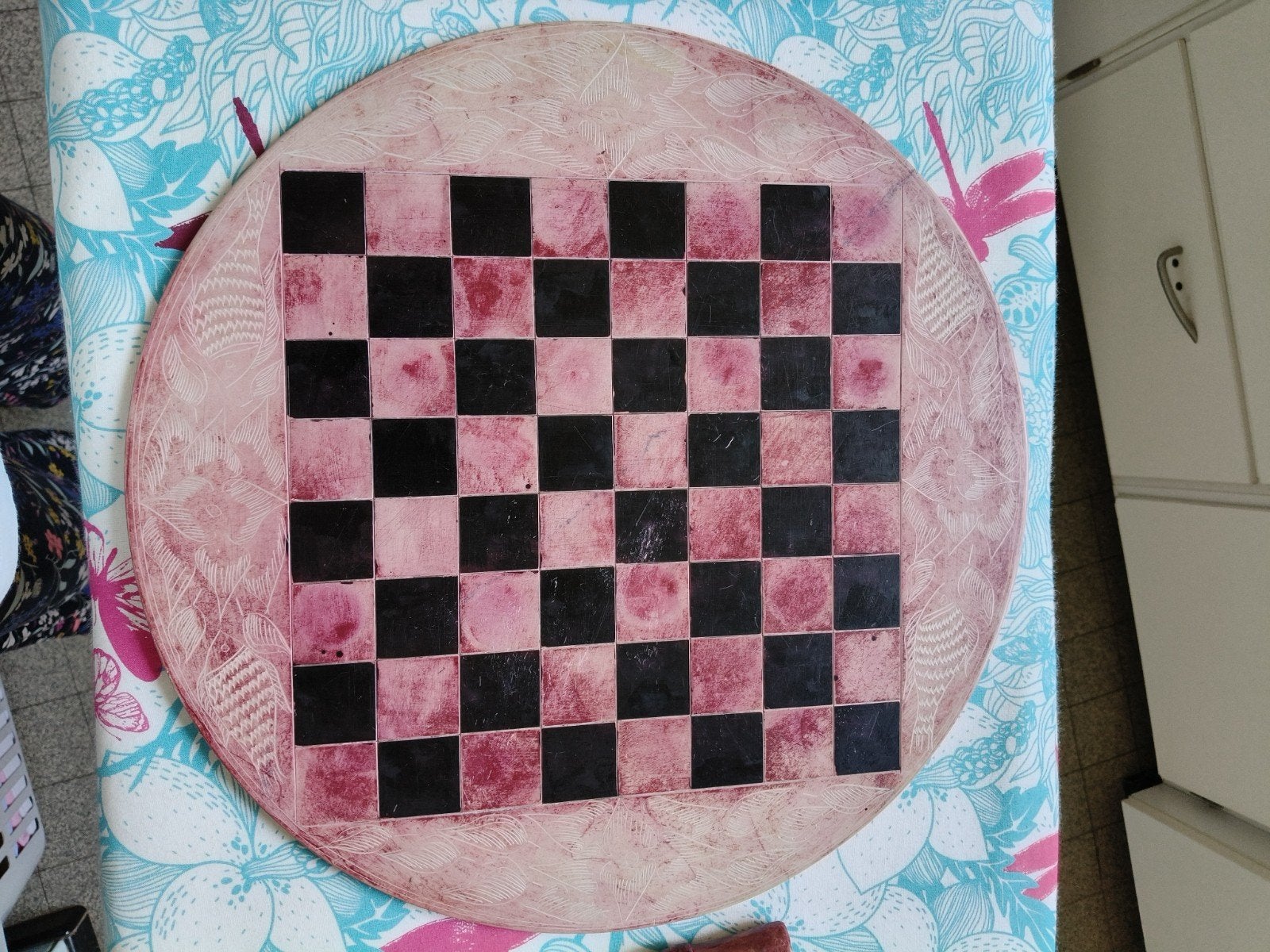 Handgemaakt schaakbord en stukken, Antiek en Kunst, Ophalen