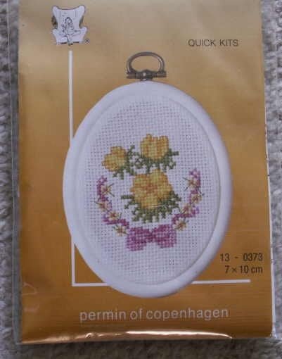 Kit de broderie complet modèle couleur fleur avec cadre, Enlèvement ou Envoi, Neuf, Set à broder
