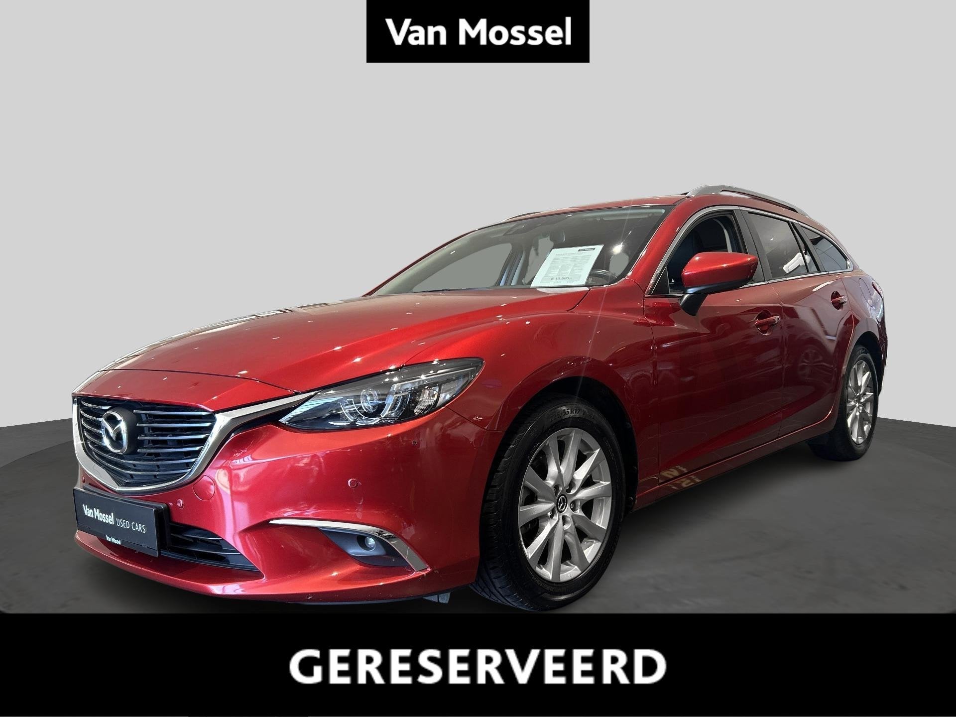 Mazda 6 Wagon 2.2 Skyactiv-D 110kW Premium Edition, Autos, Rouge, Entreprise, 110 g/km, Noir