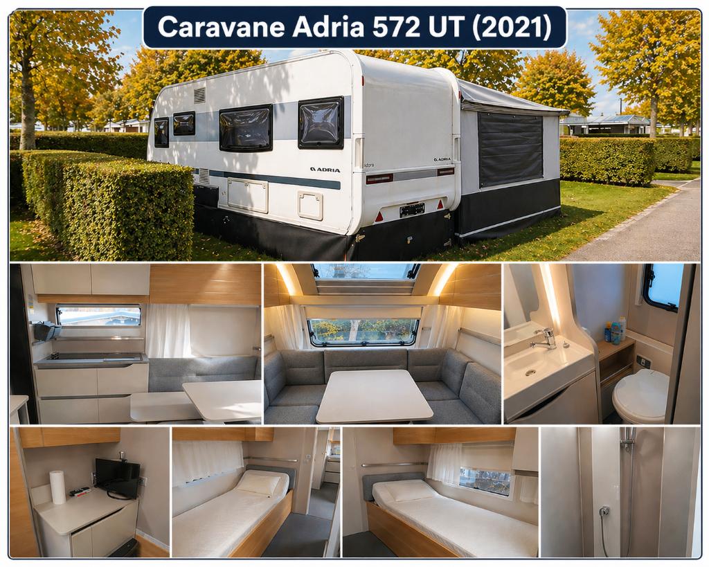 Caravane 572 ut, Réfrigérateur, Particulier, Adria, Coin salon convertible