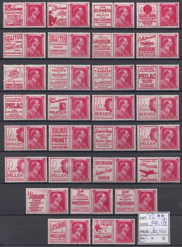 PUBS ** 143-171 volledige reeks, Timbres & Monnaies, Enlèvement ou Envoi, Non oblitéré, Gomme originale
