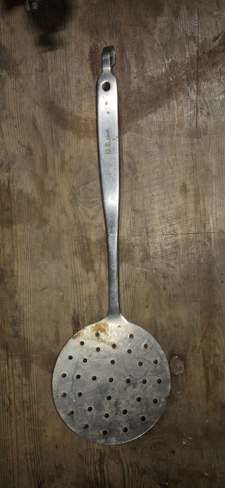 1941 US WW2 schuimspaan field kitchen, Verzamelen, Ophalen of Verzenden, Landmacht, Overige typen