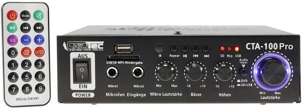 HiFi versterker \"CTA-100 Pro\" 100W 1x Line IN, USB/SD, FB,, Ophalen of Verzenden, Nieuw, Stereo