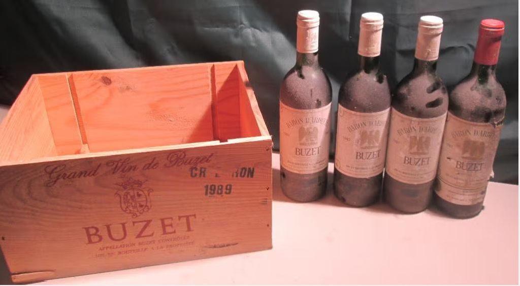 4x Baron d'Ardeuil - Buzet - 1987, Verzamelen, Frankrijk, Ophalen of Verzenden, Zo goed als nieuw, Rode wijn