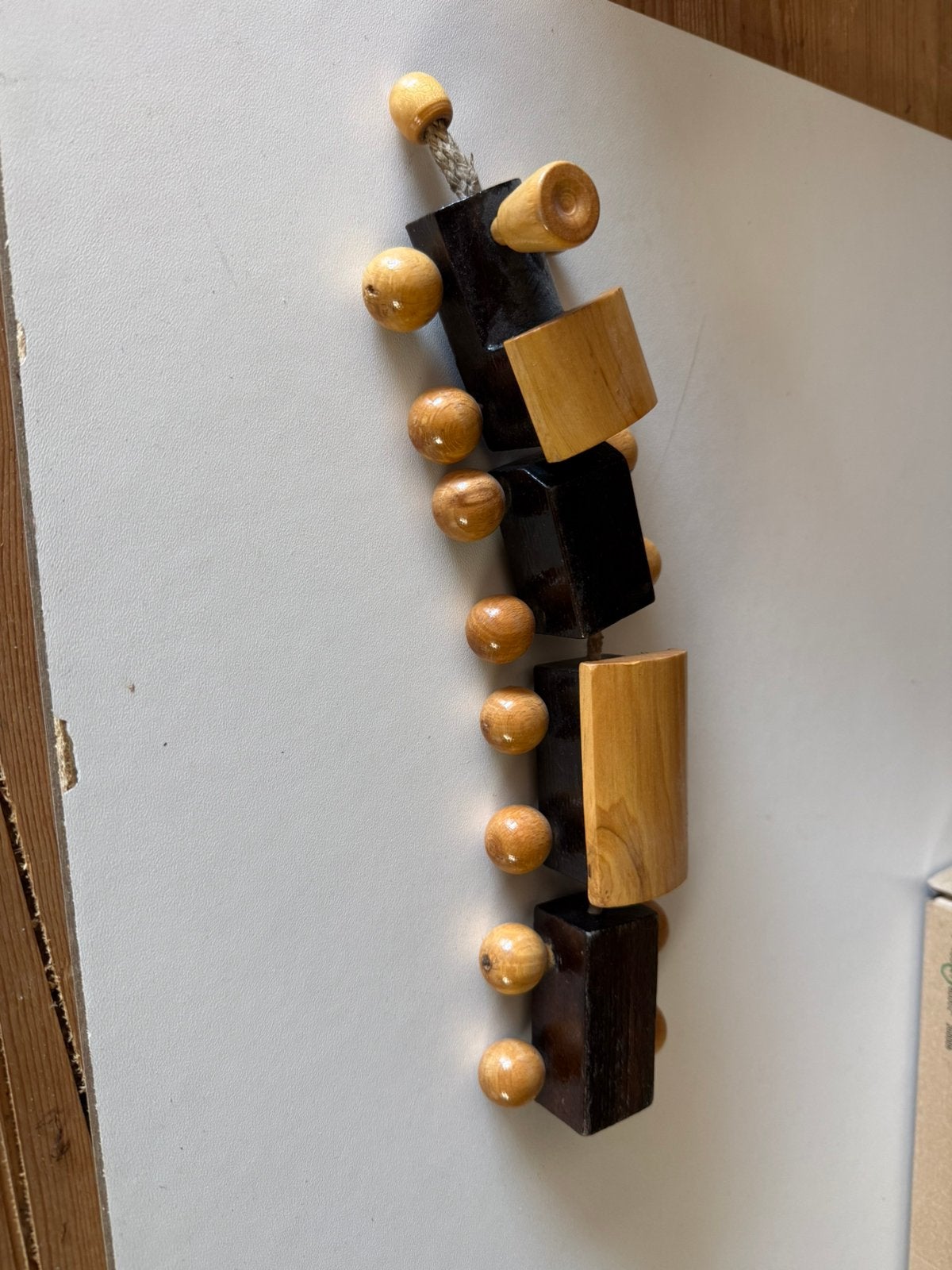 Handgemaakte vintage houten speelgoedtrein, Ophalen