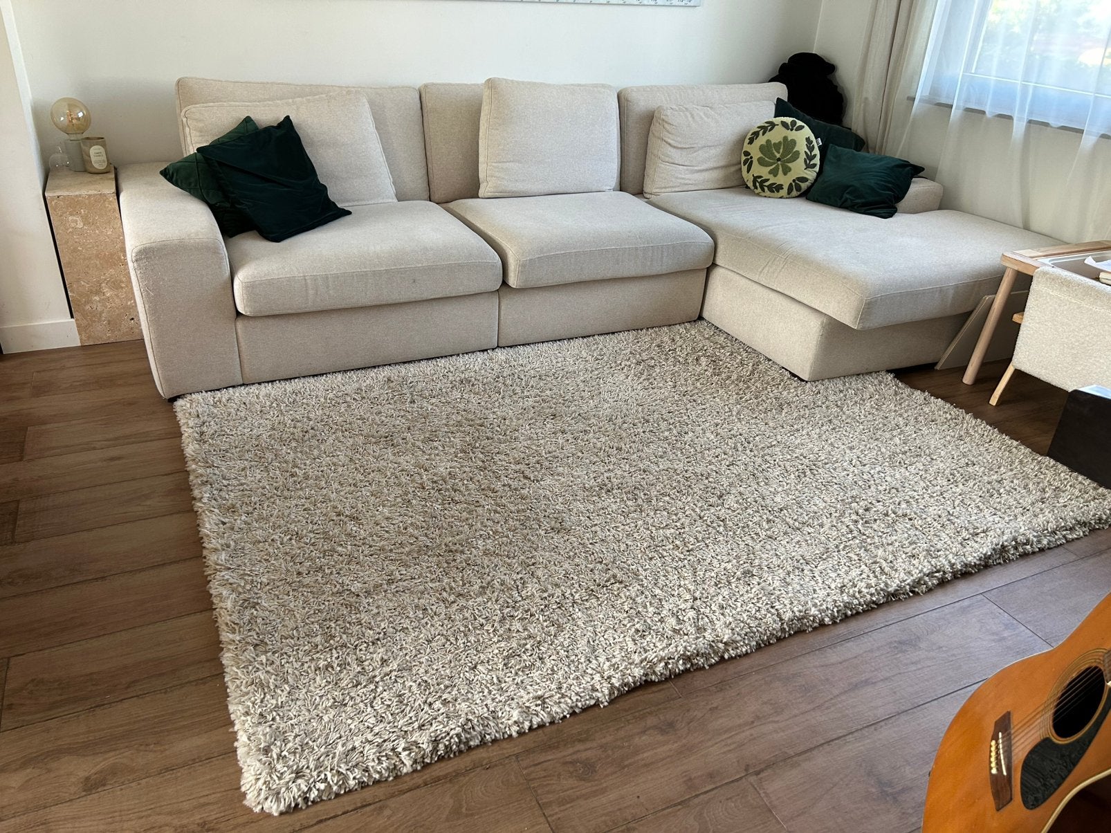 Grand tapis poils long crème, Maison & Meubles, Ameublement | Tapis & Moquettes, 200 cm ou plus, 150 à 200 cm, Enlèvement, Utilisé