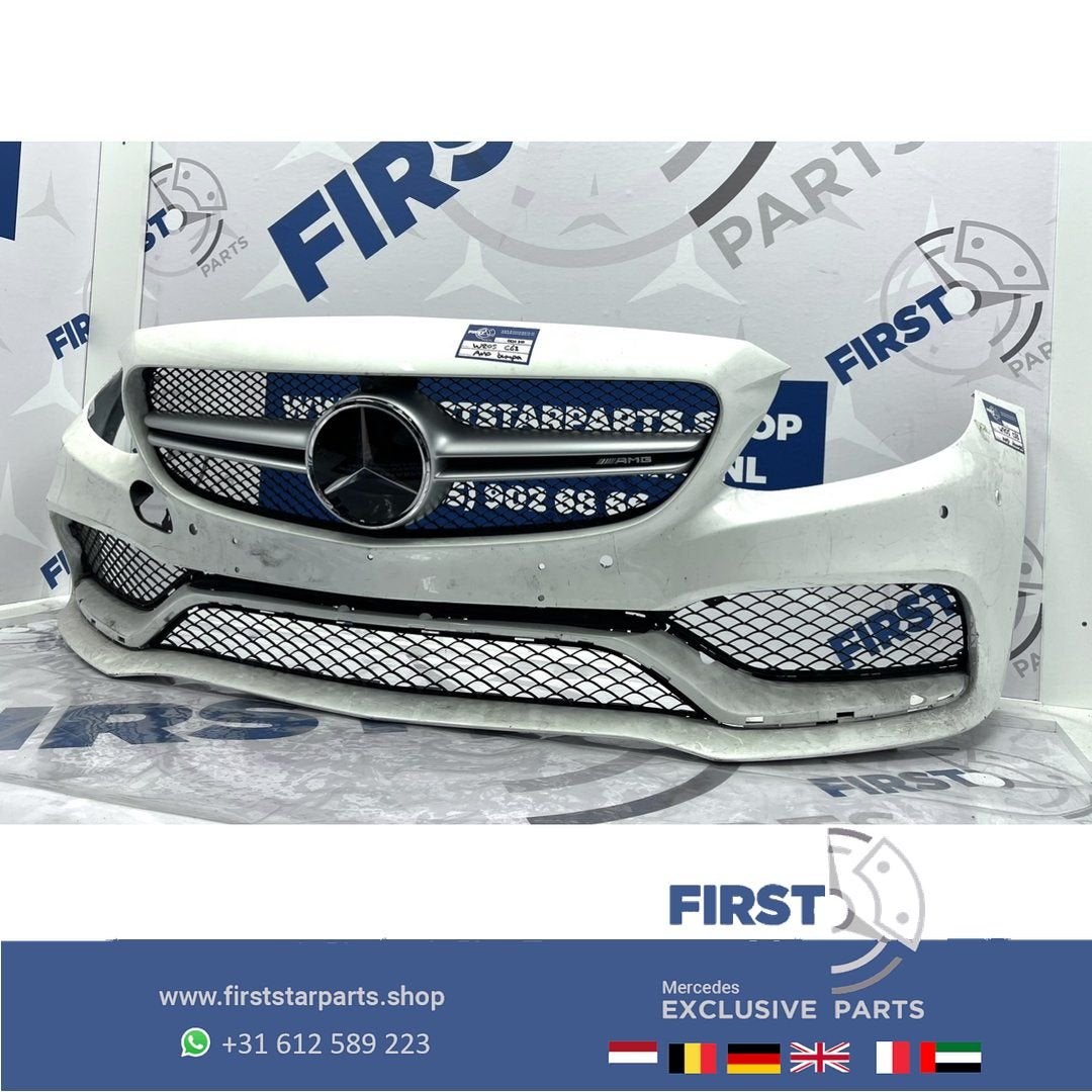C63 AMG Voorbumper Mercedes C Klasse 2014-2018 C63s AMG bump, Gebruikt, -, Voor, Ophalen of Verzenden