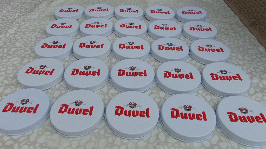 100 Metalen Duvel deksels, Ophalen of Verzenden, Nieuw, Reclamebord, Plaat of Schild, Duvel
