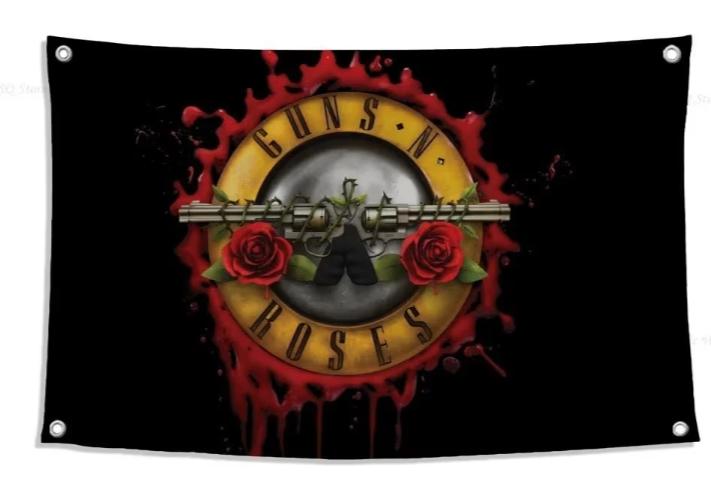 Drapeaux Big Guns and Roses (150 x 90 cm), Enlèvement ou Envoi, Neuf