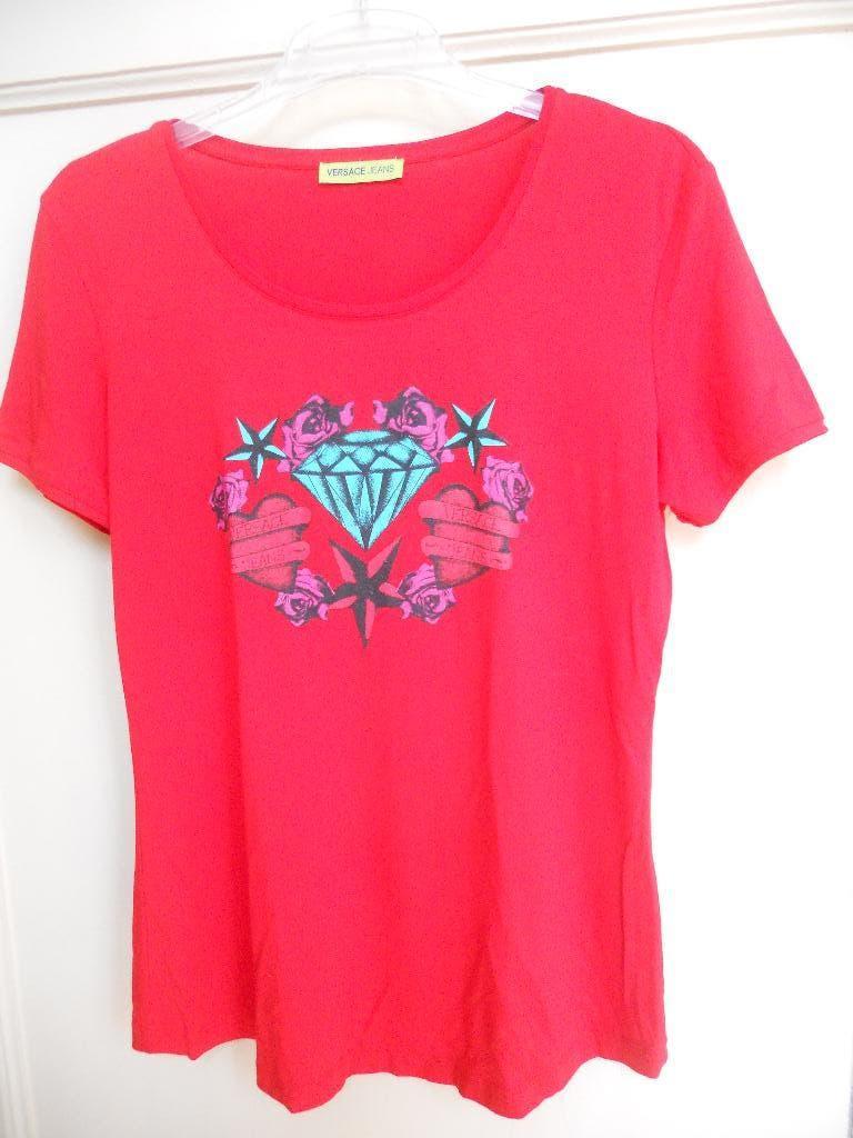 ORIGINEEL T-SHIRT VERSACE JEANS  S/M, Ophalen of Verzenden, Zo goed als nieuw, Maat 38/40 (M)