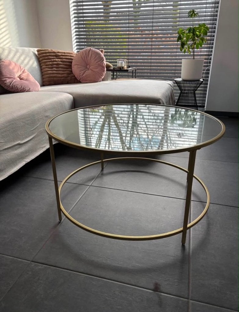 Salontafel, Ophalen, Zo goed als nieuw, Rond, Glas